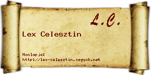 Lex Celesztin névjegykártya